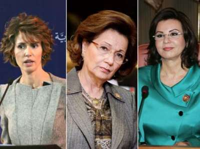 زوجات الطغاة العرب.. جميلات.. ينهبن.. ويتحكمن .. ويجملن وجه النظام القاسي بمشاريع العمل الخيري