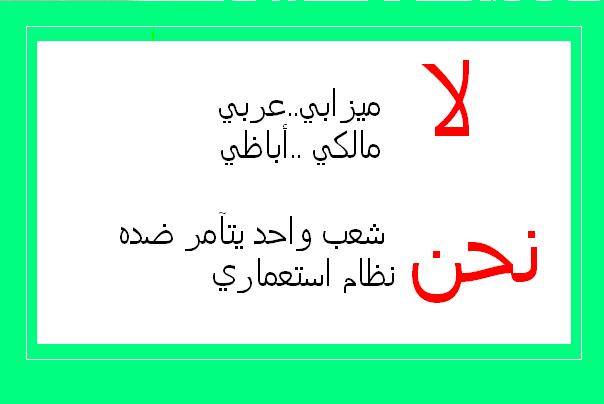 لا تقولوا عربا ومزاب ومالكية وأباظية بل قولوا نظام يحاربنا بزرع الفتنة