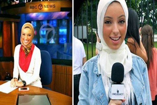 الإعلام الأمريكي يسمح لمحجبة بالعمل والتي تدعي بأن دينها الإسلام تحارب الحجابه