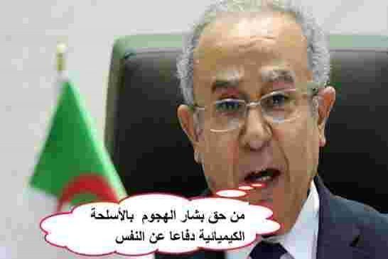 رمطان لعمامرة يشدد على احترام سيادة الدولة السورية في إبادة الشعب