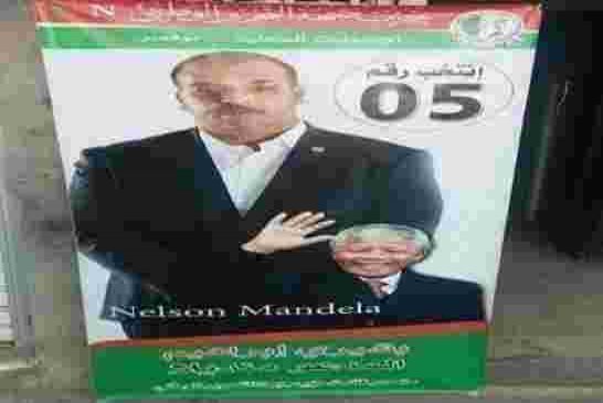 Le FLN utilise même la photo de Nelson Mandela dans sa campagne électorale