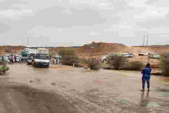 قطع الطريق بتمنراست بسبب الامطار وسيلان واد تيت