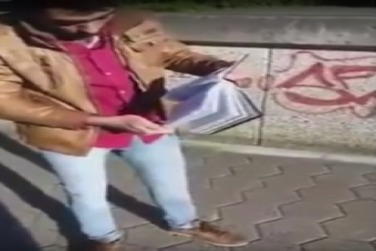 كردي حاقد على الإسلام والمسلمين مزقّ القرآن وعين مراسلاً لـ”العربية” شمال سوريا!!