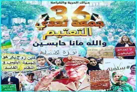 للجمعة 36 الحراك..الجزائريون عازمون على إسقاط عصابة قايد صالح