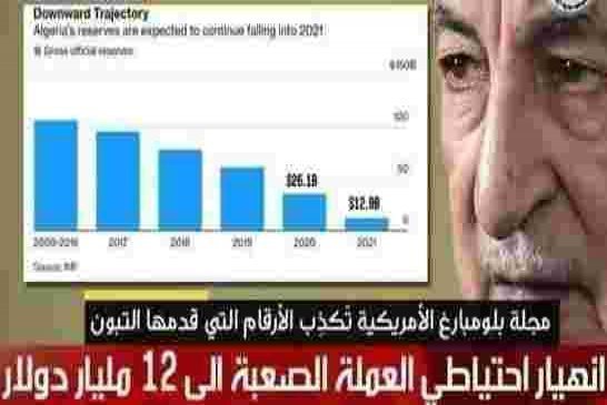 مجلة بلومبورغ تكدب تصريح كدبون حول احتياطي العملة في الجزائر وتتنبأ بالإنهيار الشامل